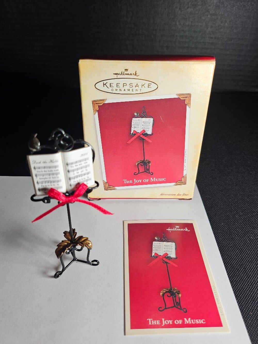 2005 Hallmark Keepsake Ornament "The Joy Of Music" Music Stand Sheet Music
